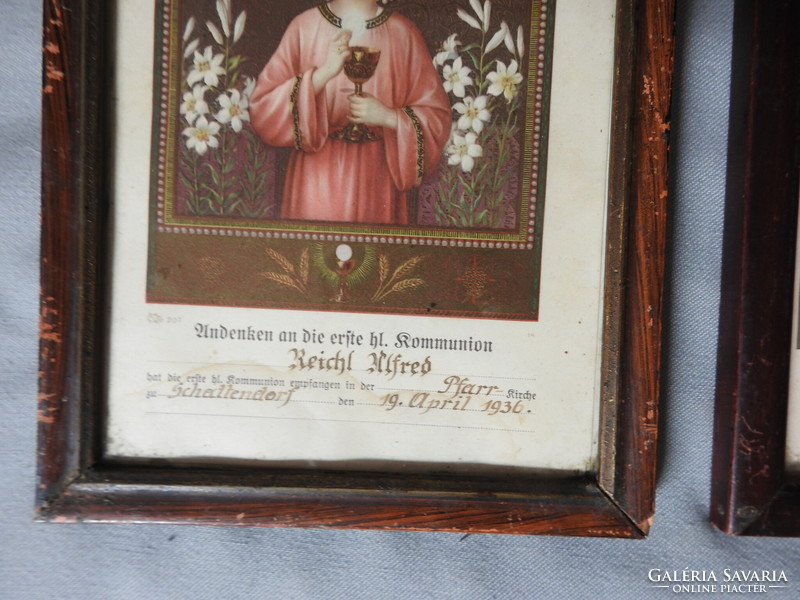 Antique holy image print - commemorating first communion
