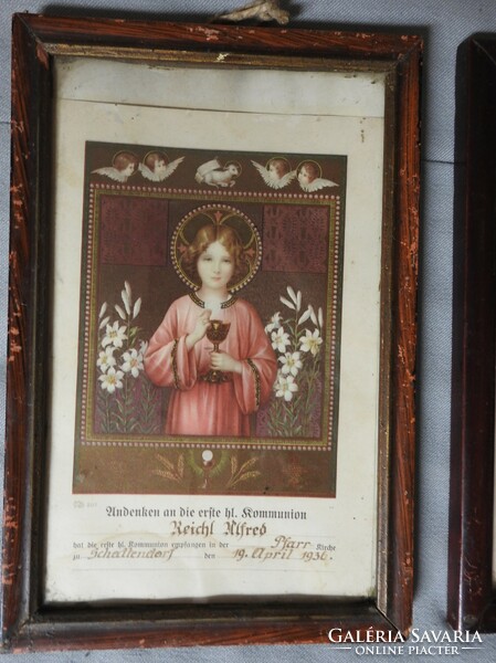 Antique holy image print - commemorating first communion