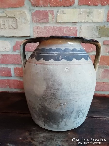 Gömör linen silk, cooking pot, large ceramic, early 20th century