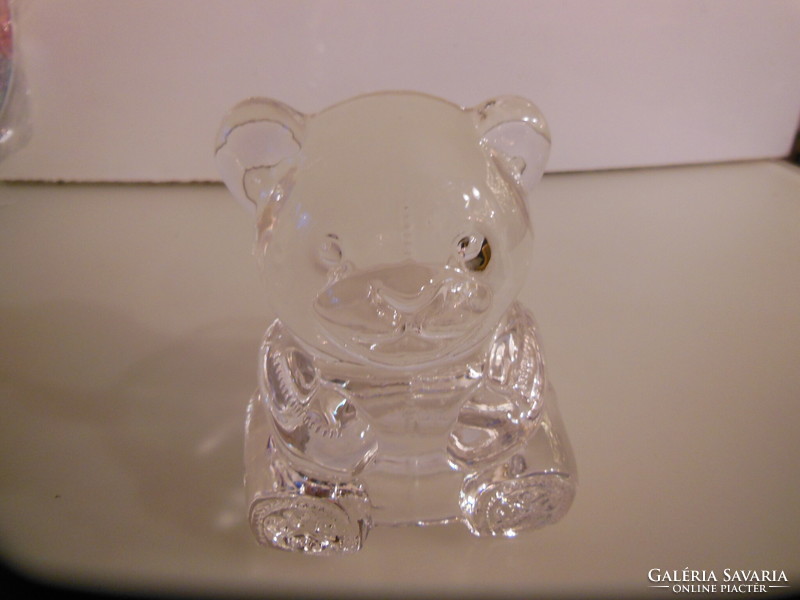 Candle holder - 45 dkg - crystal - teddy bear - 10 x 8 x 8 cm - exclusive - German - perfect condition