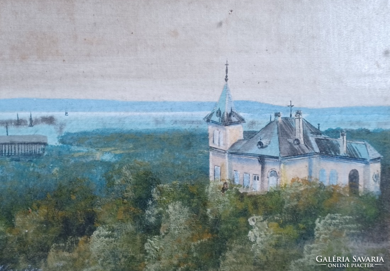 Z. Kovács: Residence from a bird's eye view (25x30 cm) silkscreen