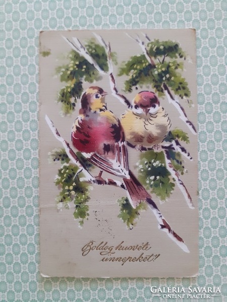 Régi húsvéti képeslap madaras levelezőlap