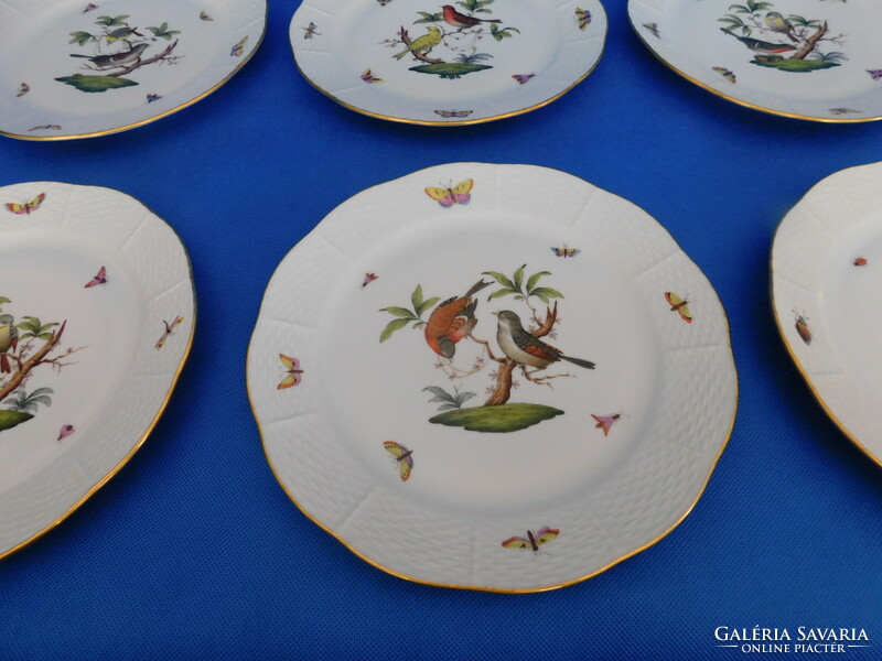 Set of 6 flat plates with Herend Rothschild pattern