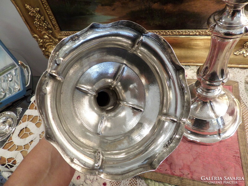 Pair of antique silver candlesticks