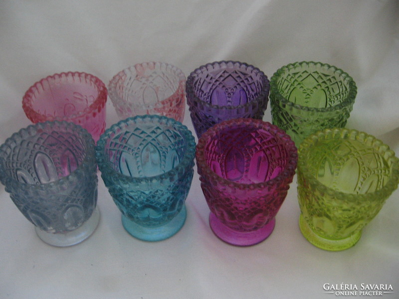 Nostalgia candle holder mixed colored glasses