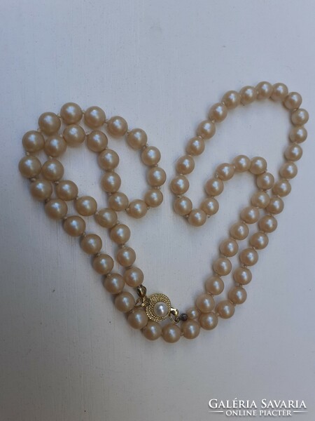 Beautiful condition tekla pearl necklace with gold-plated jewelry switch