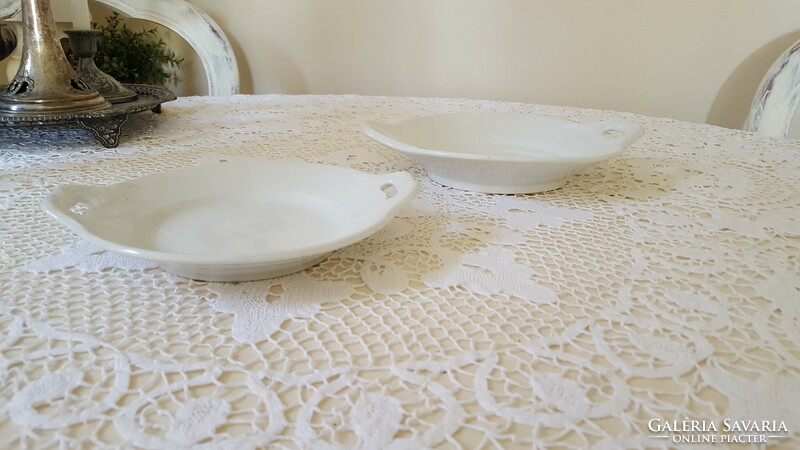 2 pcs. Old Czech Karlsbad, thick granite serving bowl with handles