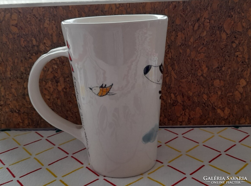 Ceramic coffee mug with a superhero dog
