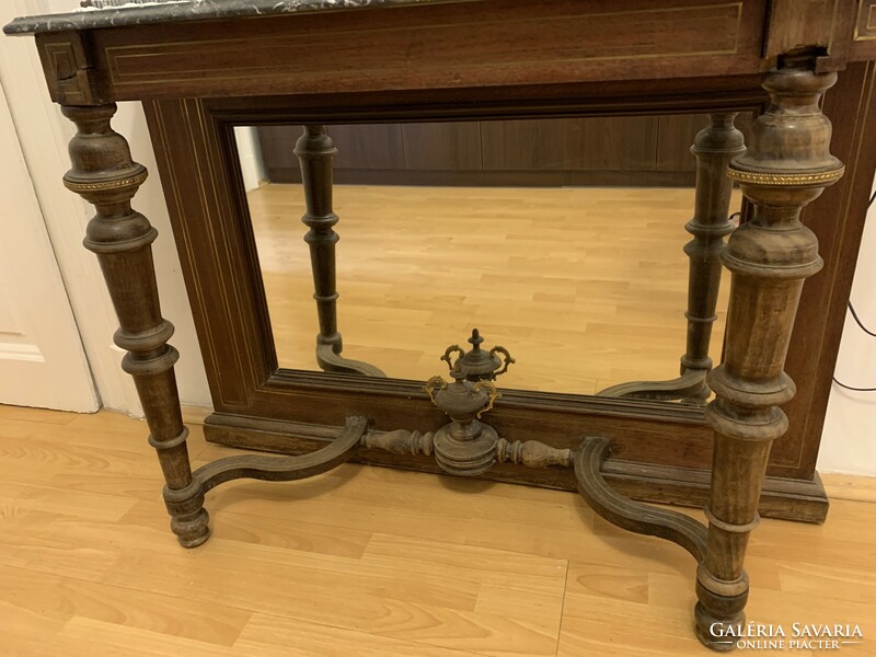 Antique console table with mirror