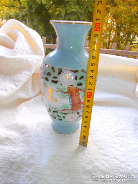 Korean hand-painted double wall vase 20.5 cm