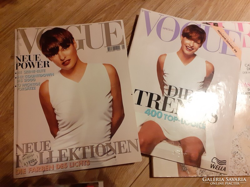 ÚJSÁG - Vogue 1995, 1999 magazines english german edition -ár/db - szép állapotú régi