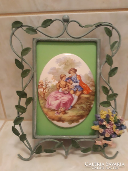 Fragonard picture painted on porcelain
