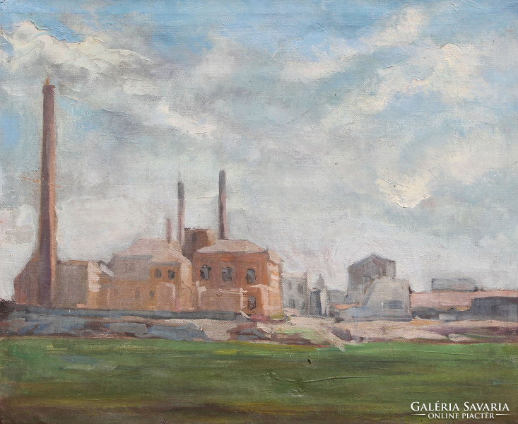 Unknown painter: factory on the outskirts of the city