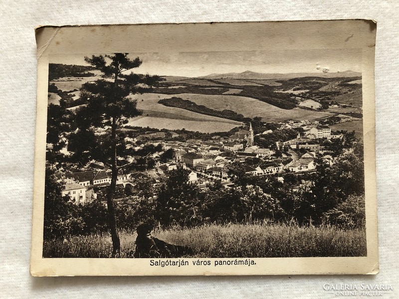 Salgótarján city panorama postcard, sheet