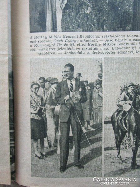 1943 KÉPES VASÁRNAP ÚJSÁG HORTHY MIKLÓS II. VILÁGHÁBORÚ TÁRSASÁGI ÉLET