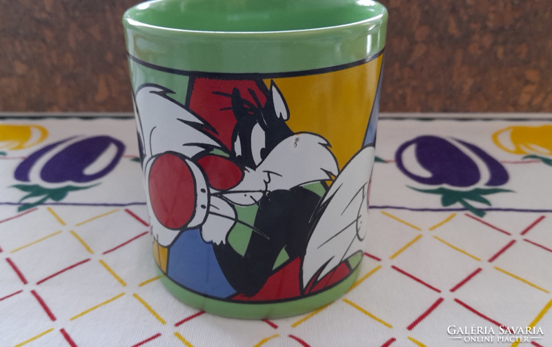 Retro 1997-es évjáratú Warner Bros Looney Tunes Sylvester  bögre