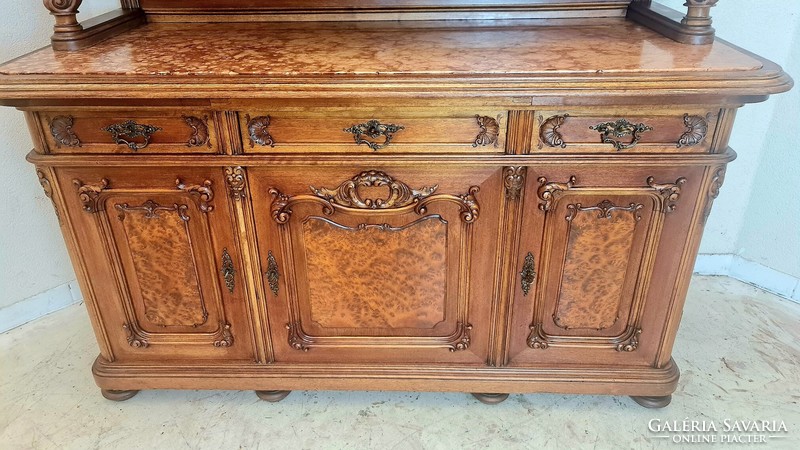 A572 beautiful antique Viennese baroque sideboard with marble top