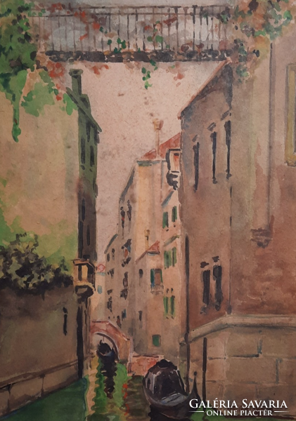 Venice watercolor, marked 
