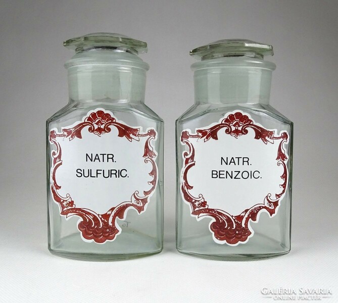 1I616 pair of old pharmacy apothecary bottles 18 cm