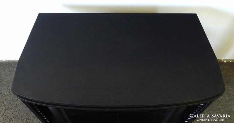 1K280 rotatable black TV stand with cd holder