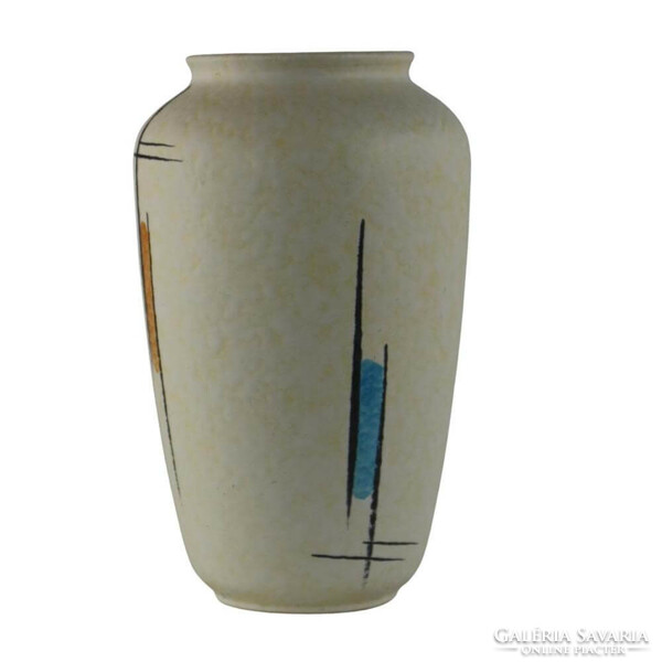 Mid-century váza kézzel festett mintával
