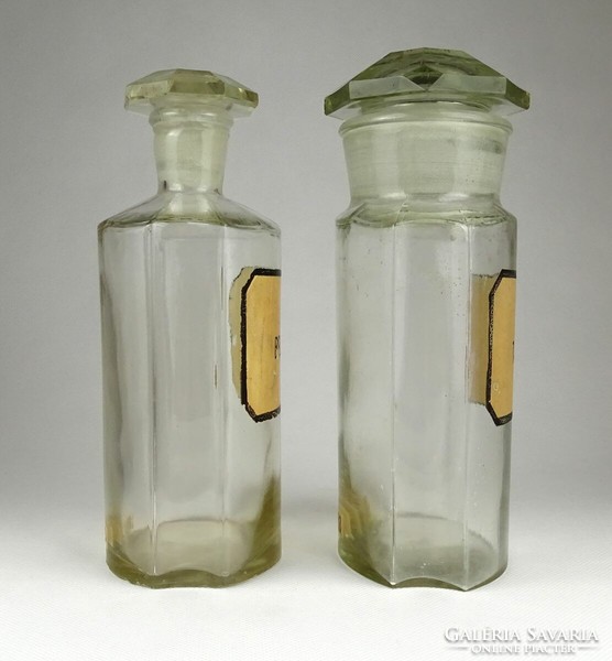 1I612 old pharmacy apothecary bottle 2 pieces