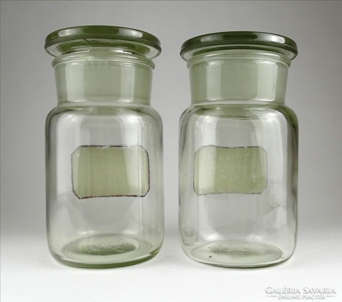 1I653 pair of old pharmacy apothecary bottles 19.5 Cm