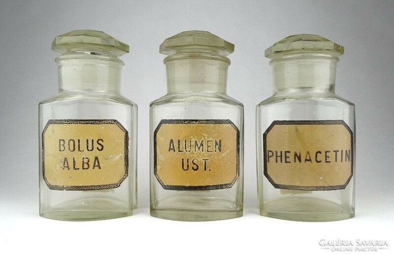 1I648 old pharmacy apothecary bottle 3 pieces