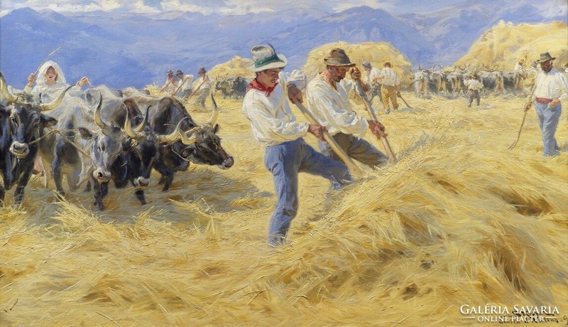 Krøyer - Cséplés - reprint