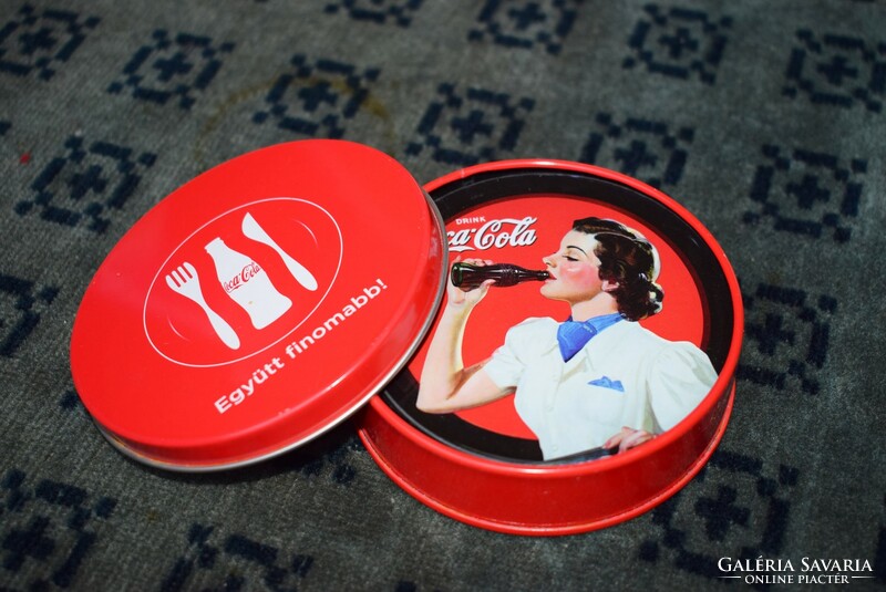 Coca - Cola pin up vintage hangulatú pohár alátét dísz dobozban használt reklám termék
