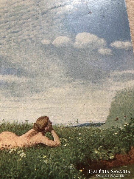 Antik postatiszta képeslap - A Pacsirta