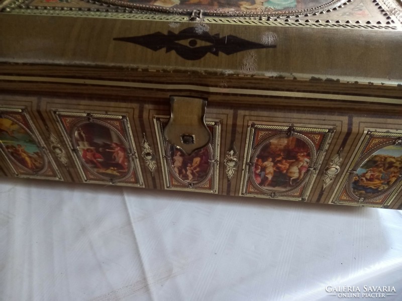 Antique regi 42x30cm wooden box for lighters, accessories, can be closed