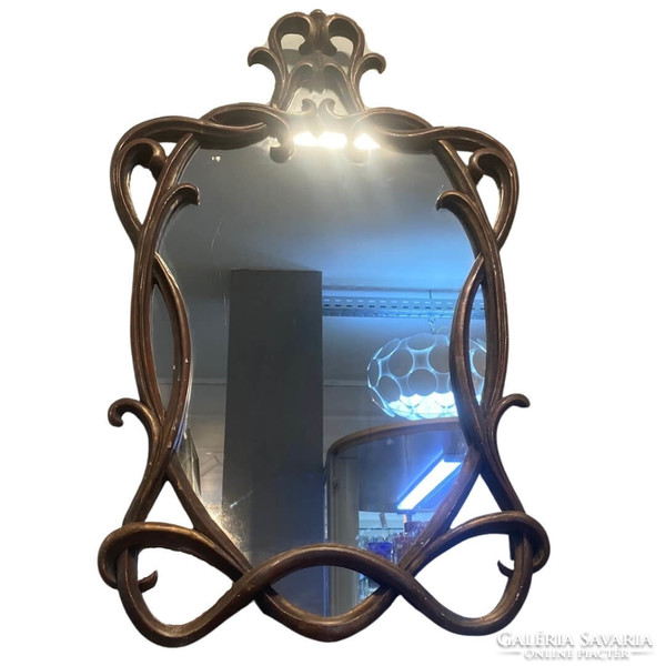 Art Nouveau carved mirror b242