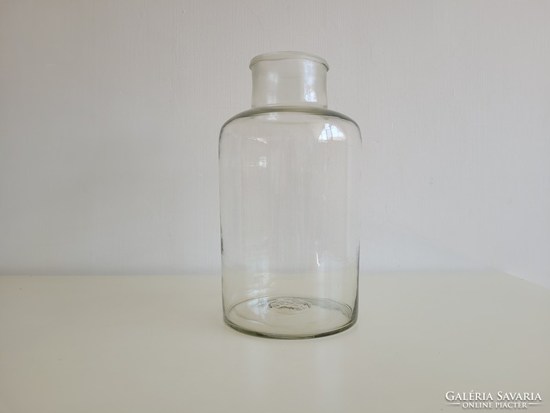 Régi vintage nagy méretű befőttes dunsztos huta üveg 5 L 33 cm