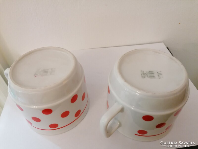 Zsolnay cocoa mug with red spots 2 pcs