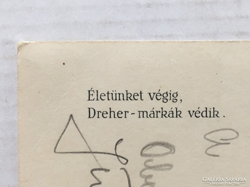 Régi, antik Dreher reklám-képeslap, levelezőlap a '20-'30-as évekből - Klösz György és Fia, Budapest