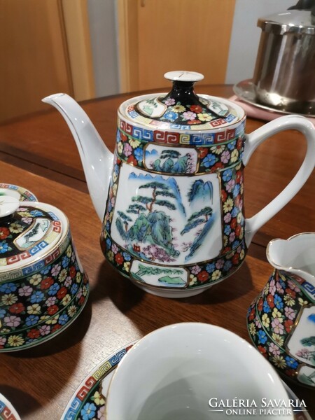 Gyönyörű, kézi festésű 6 személyes Kínai teáskészlet. Alkudható!