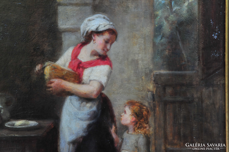 Léon Emile Caille (1836 - 1907)-nak tulajdonitva: Gyümölcskosarat cipelő kislány