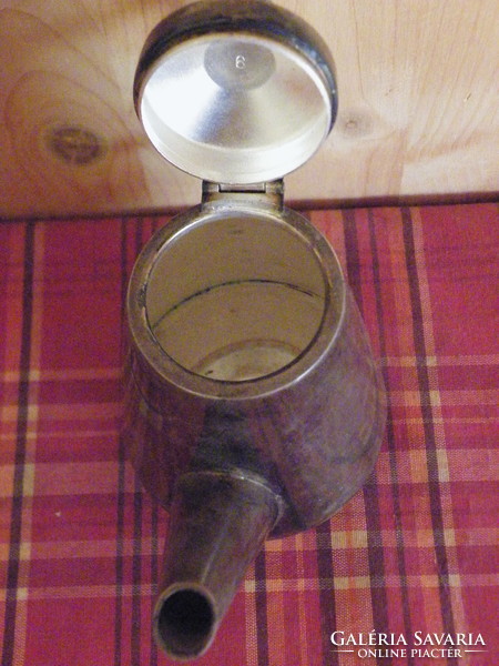Old silver-plated alpacca coffee pourer with lid h:h. Marked, numbered