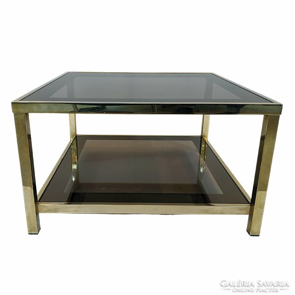 Glass table with 23k gold - b292