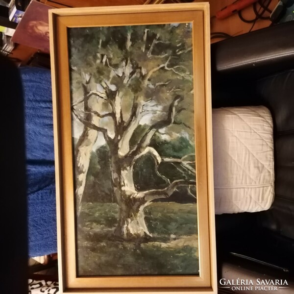 Sycamore tree oil painting landscape