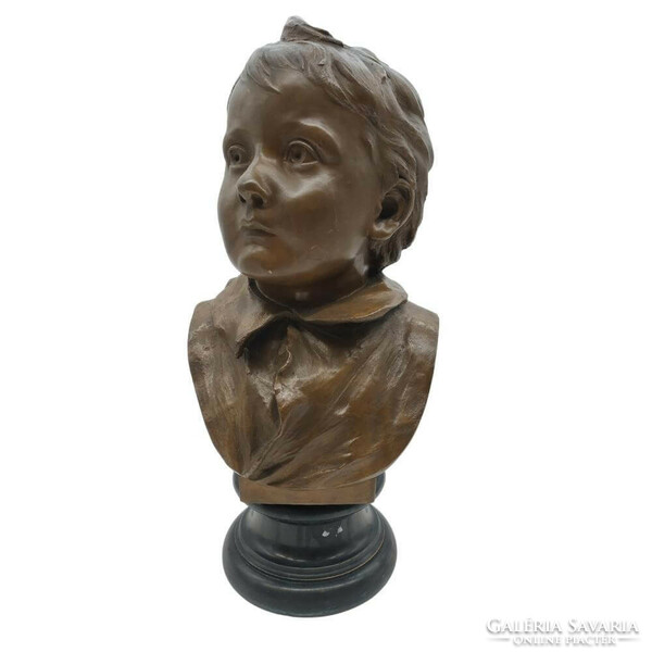 Child chest sculpture, patinated bronze, m732