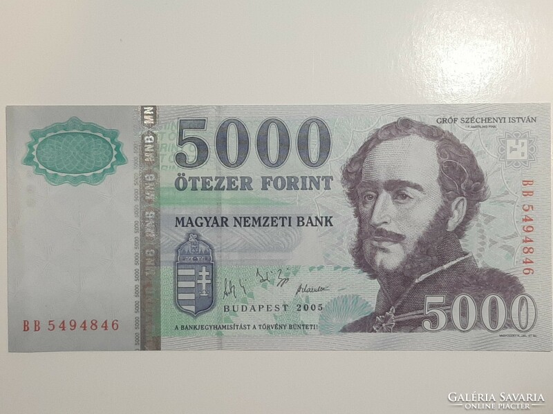 5000 HUF banknote bb aunc 2005 in good condition