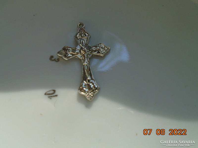 Cross pendant with a Victorian gothic vine pattern, hand made using the lost wax technique