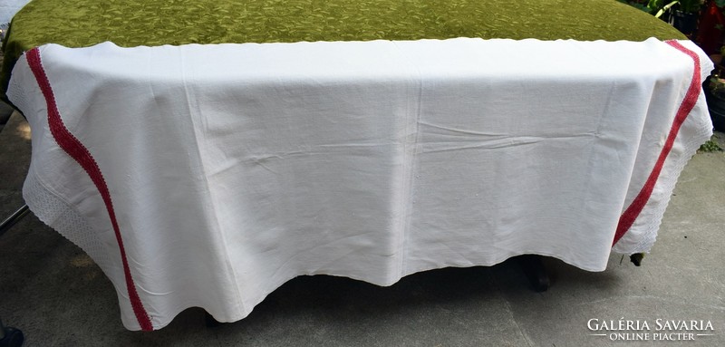 Lace ribbon table cloth tablecloth handwoven 175 x 70 cm + lace