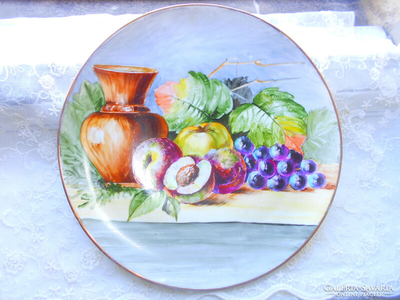 Hand painted large wall bowl 31 cm in diameter