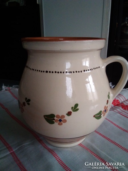 Hódmezővásárhely ceramic bowl with ears, with beautiful handwork!