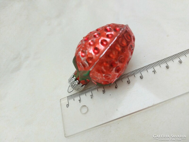 Old glass Christmas tree decoration strawberry strawberry glass decoration