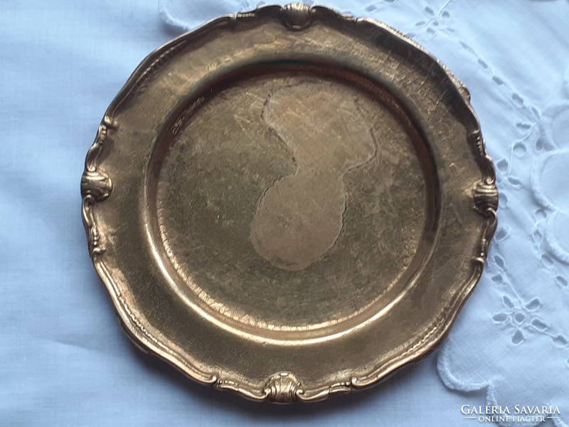 Old copper mini plate ring holder decorative plate coaster