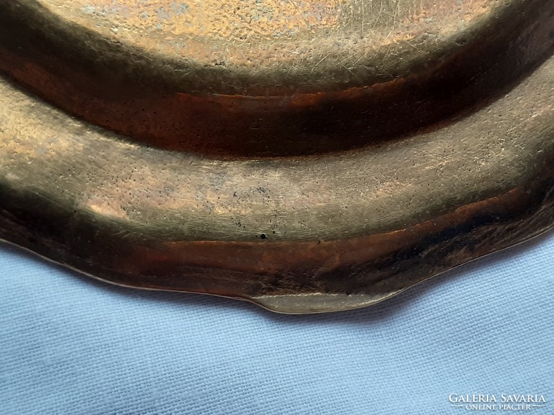 Old copper mini plate ring holder decorative plate coaster